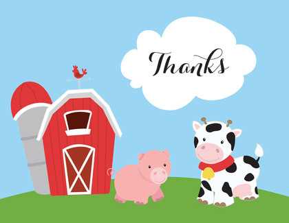 Fun on the Farm Kids Fill-In Birthday Thank You Cards