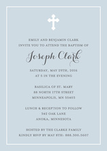 Simple Border Cross Slate Religious Invitations