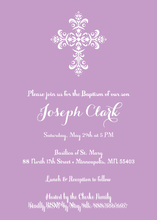 Elegant Cross Lavender Religious Invitations