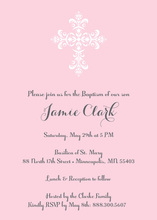 Elegant Cross Pink Religious Invitations