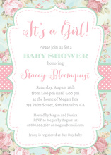 Dark Watercolor Roses Bridal Shower Invitations