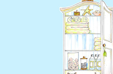 Spa Themed Cabinet Bridal Shower Invitations