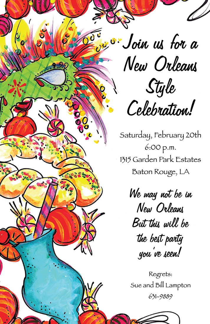 Mardi Gras New Orleans Invitation