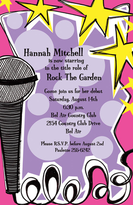 Rock And Roll Music Invitations