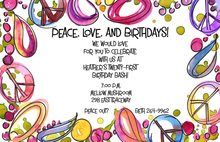 Special Peace and Love Birthday Party Invitations