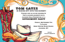 Boot and Hat Western Flourish Party Invitations