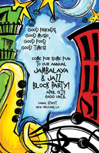 Jazz City Music Party Invitations