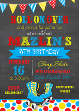 Blue Roller Skates Invitations