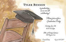 Graduation Hat On Chair Invitations