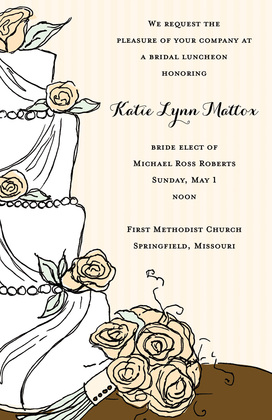 Modern Wedding Cake Floral Decoration Invitations