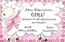 Sheep Dots Pink Invitation