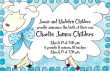 Sheep Dots Blue Invitation