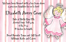 Little Pink Angel Birth Announcement Invitation