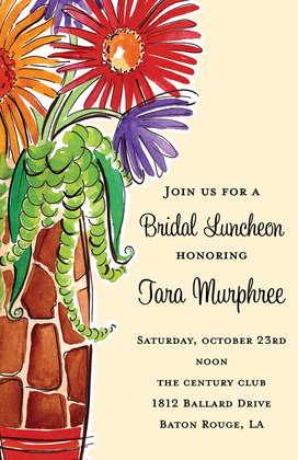 Giraffe Vase Bouquet Invitations