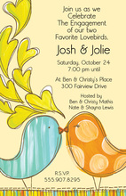 Illustrating Cutey Love Birds Patterns Invitation