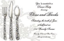 Lovely Stylish Silverware Filigree Party Invitations