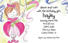 Pink Ballerina Girl Invitations