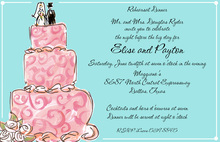 Simplified Wedding Cake Floral Decoration Invitations