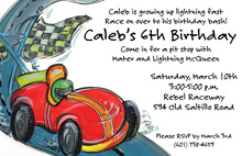 Red Monster Truck Boy Birthday Invitations