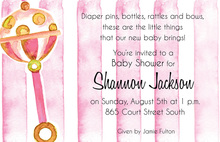 Rattle Script Pink Invitations