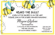 Yellow Border Bees Invitation