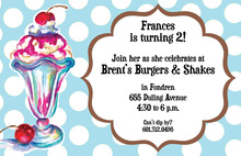 Here's the Scoop Pink Ice Cream Chalkboard Invitations