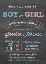 Blue Boy or Pink Girl Chalkboard Invitations