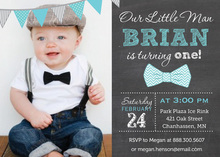 Little Man Mustache Bash Chalkboard Boy Invitations