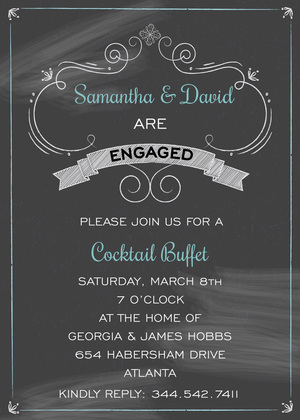 Pink Princess Simple Frame Chalkboard Invitation