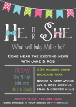 He or She Reveal Party Invitation