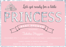 Classy Princess Crown In Pink Birthday Invitations