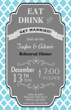 Red Flourish Silver Border Invitation