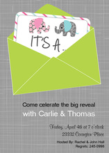 Boy or Girl Reveal Party Elephants Invitation