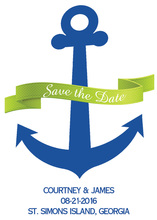 Green Banner Navy Anchor Invitation