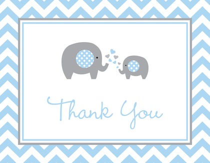 Blue Elephant Baby Shower Fill-in Invitations