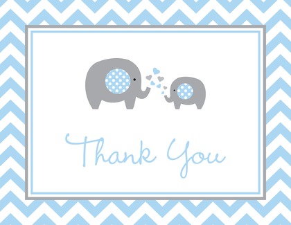 Chevron Mint Elephant Note Cards