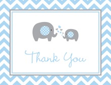 Blue Chevron Elephant Note