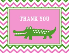 Pink Chevron Green Alligator Note