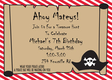 Pirate Captain Kid Birthday Invitations