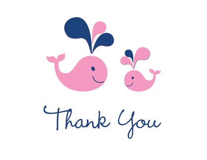 Blue Whale Splash Thank You Cards