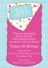 Monogram Sleepover Party Birthday Invitations