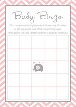 Pink Snowflakes Baby Shower Bingo Cards