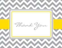 Yellow Giraffes Grey Chevron Thank You Cards