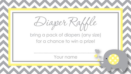 Yellow Elephant Baby Shower Fill-in Invitations