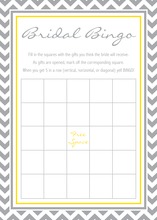 Grey Chevron Mustard Bridal Shower Bingo Game