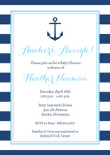 Pink Chevrons Navy Nautical Pattern Sailboat Invitations