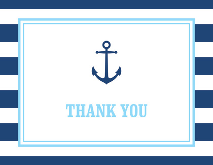 Navy Stripes Anchor Light Blue Bring A Book Card