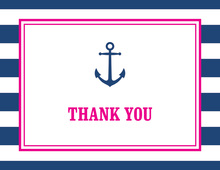 Navy Stripes Anchor Red Border Note