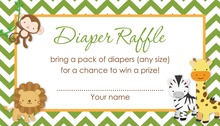 Blue Border Elephant Raffle Cards