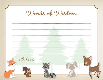 Woodland Animals Baby Shower Invitations